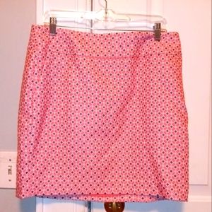 New! Ann Taylor Size 10 Pink Blue White Lined Light Tweed Skirt